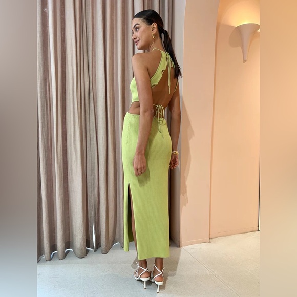 Significant Other Skye Cutout Ribbed Backless Midi Dress In Avocado sz:AU10/US6 - Picture 5 of 16